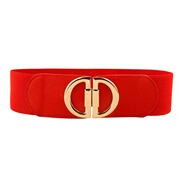 ( red)occidental style elasticity Tightness buckle width belt lady  retroD Word buckle belt big Waist retraction brief