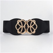 (60-80cm)( black) belt lady ornament Korean style brief all-Purpose fashion Tightness elasticity black big trend Girdle