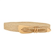 (80-100cm)(Gold)summer lady belt  gold handmade weave belt  Irregular Metal buckle head Girdle