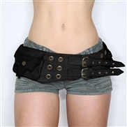 (107.5cm)( black) trend Cowboy wind Irregular buckle belt bag splice belt