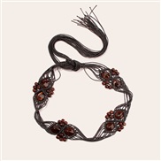 ( black) Bohemia wind resin Beads weave belt ethnic style woman rope
