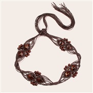 ( brown) Bohemia wind resin Beads weave belt ethnic style woman rope