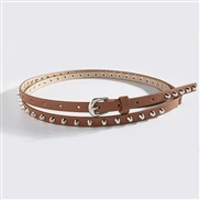 (173cm)( brown)lady Double circle all-Purpose leisure belt Rivet super long punk Cowboy classic woman belt