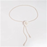 ( white)lady elegant Pearl flower sweet fashion high flower chain textured Dress ornament belt