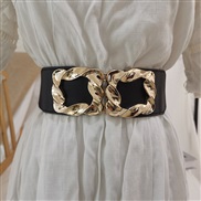 ( black)gold buckle belt woman width ornament Coat sweater belt elasticity brief all-Purpose Girdle accessories black
