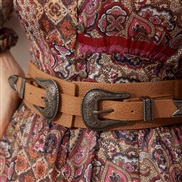 ( camel) wind retro buckle Tightness width Girdle occidental style fashion Cowboy woman Girdle