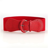 ( red)Girdle  Dress women belt leather bag buckle animal pattern elasticity Tightness width belt woman