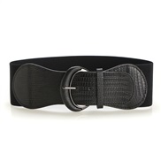 ( black)Girdle  Dress women belt leather bag buckle animal pattern elasticity Tightness width belt woman