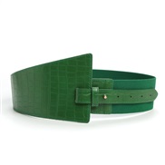 ( green)Girdle woman  autumnPU leather Dress width Tightness elasticity women belt