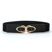 ( black) belt women dress all-Purpose PU leather elasticity buckle Tightness shape women belt