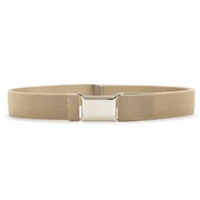 (60-80cm)( Beige/ khaki) belt  child elasticity Tightness long short buckle Cowboy belt