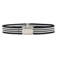 (60-80cm)(black and white stripe) belt  child elasticity Tightness long short buckle Cowboy belt