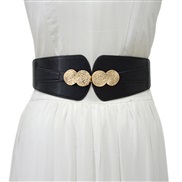 ( black) lady belt elasticity Tightness samll Girdle Metal buckle ornament belt