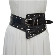 ( Style 1) occidental style lady belt leisure punk Rivet ornament elasticity Tightness width Girdle big