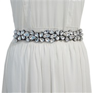 ( white)occidental style women belt fashion fashion diamond mosaic ornament elasticity Tightness Girdle crystal belt Dr