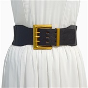 ( Style 1)occidental style lady belt leisure retro wind Metal ornament buckle elasticity Tightness width Girdle big