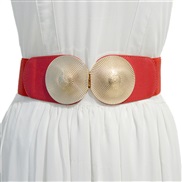 ( red) women belt  personality Metal buckle ornament samll Girdle  elasticity Tightness belt Imitation leather belt