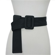 (160cm)( black) women belt lady leisure pure color ornament super long canvas width Girdle big
