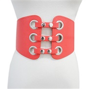( red) women belt leisure ornament Imitation leather punk width Girdle Tightness belt Girdle