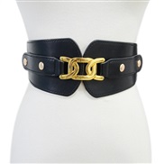 ( black)creative lady belt leisure ornament elasticity Tightness Metal buckle samll Girdle big