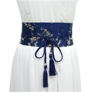 ( sapphire blue ) day wind tassel Girdle embroidery collocation width belt ethnic style belt