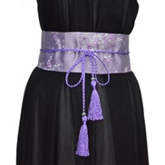 (60-90cm)(purple) day wind tassel Girdle embroidery collocation width belt ethnic style belt