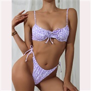 ( purple  while )sexy Split  bikini occidental style lady Swimwear braid triangle bag Swimsuit