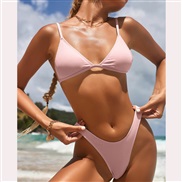 ( Pink) occidental style pure color three bikini sexy Swimsuit  Swimwear