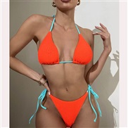 (orange) bikini pure color belt Split  Swimsuit woman backless belt occidental style bikini