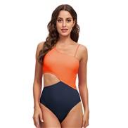 ( Tangerine/ Navy)Swimsuit woman summer Swimwear hollow sexy backless triangle one-piece Swimsuit
