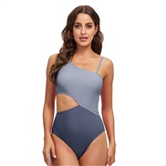 ( gray  blue /Dark gray blue )Swimsuit woman summer Swimwear hollow sexy backless triangle one-piece Swimsuit