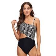 ( leopard print/ black )Swimsuit woman summer Swimwear hollow sexy backless triangle one-piece Swimsuit