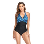 ( blue + black ) Swimsuit   sexy one-piece Swimwear  Swimsuit  occidental style Swimwear woman