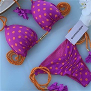 bikini bag low-waisted braid leopard print lady Split  Swimsuit multicolor Swimwear