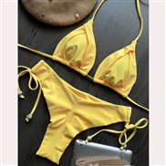 (CS )occidental style bikini  pure color Swimsuit  beach sexy lady Swimwear