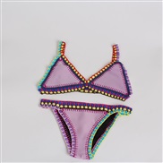 ( Lilac colour) Swimwear lady knitting bikini occidental style sexy Split  Swimsuit belt rope large size Swimsuit