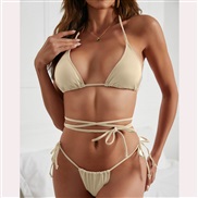 ( skin color)WI   occidental style sexy belt triangle bag Split  bikini Swimwear