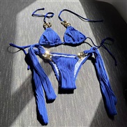 ( Navy blue)occidental style sexy Split  Swimwear chain bikini Swimsuitbikini