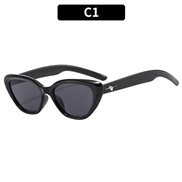 (C  Black frame  gray  Lens )samll star samll Korean style Sunglasses woman high cat sunglass anti-ultraviolet
