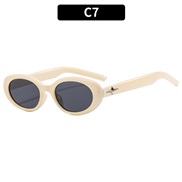 (C Rice white  gray  Lens )star Ellpseenne style sunglass sunglass Korean style ant-ultravolet Sunglasses