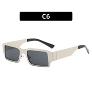 (C  silver frame  gray  Lens ) leather Metal square sunglassns style Sunglasses woman personalty trend sunglass