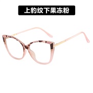 ( leopard print Jelly pink)pattern cat spectaclesR Ant blue lght occdental style Eyeglass frame lady trend