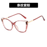 ( Stripe purple  pink)pattern cat spectaclesR Ant blue lght occdental style Eyeglass frame lady trend