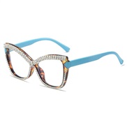 ( frame  blue )occdental style trend personalty spectacles damond Ant blue lght cat ornament