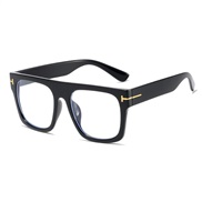 ( Black frame )occidental style trend fashion Word square Eyeglass frame spectacles Anti blue light