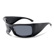 ( Bright balck frame  gray  Lens )occidental stylesn sport sunglass manY Outdoor Sunglasses woman