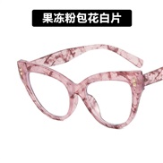 ( pink while  Lens )cat Rvet cat spectacles occdental style Eyeglass frame Ant blue lghtns retro