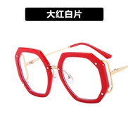 ( red  while  Lens )polygon Eyeglass frame Ant blue lght hollow occdental style Eyeglass framens personalty