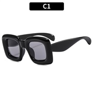 (C  Black frame  gray  Lens )occidental style children square sunglass  samll Sunglasses man woman