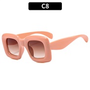 (C  Beige tea  Lens )occdental style chldren square sunglass  samll Sunglasses man woman